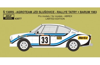 Decal – Škoda 130RS - Agroteam JZD Slušovice - Rallye Tatry / Barum